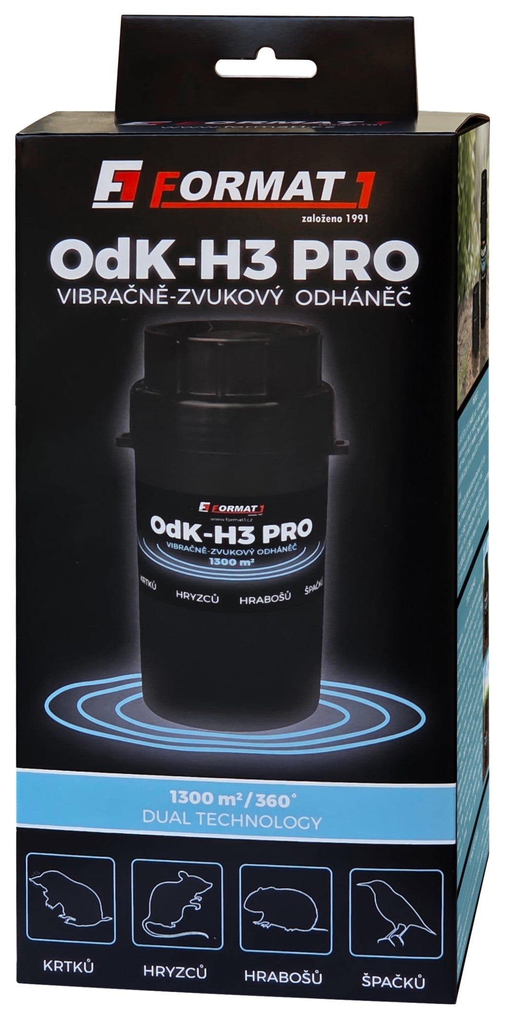 Odpuzovač krtků a hrabošů FORMAT OdK-H3 PRO