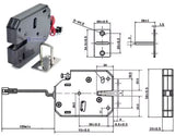 Elektrický zámek XG-07C 12VDC 1,8A černý