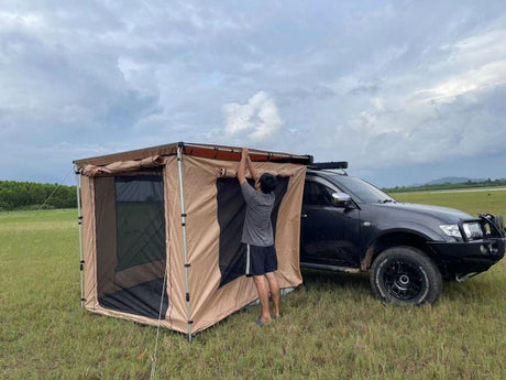 Zástěny pro markýzu na auto boční pískové 2x3m