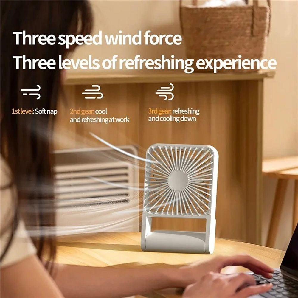 Mini přenosný ventilátor HOCO HX123 bílý