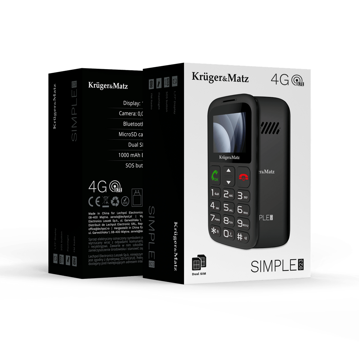Seniorský telefon KRUGER & MATZ Simple 923 4G GSM