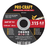 Kotouč řezný PROCRAFT 115x0,8mm