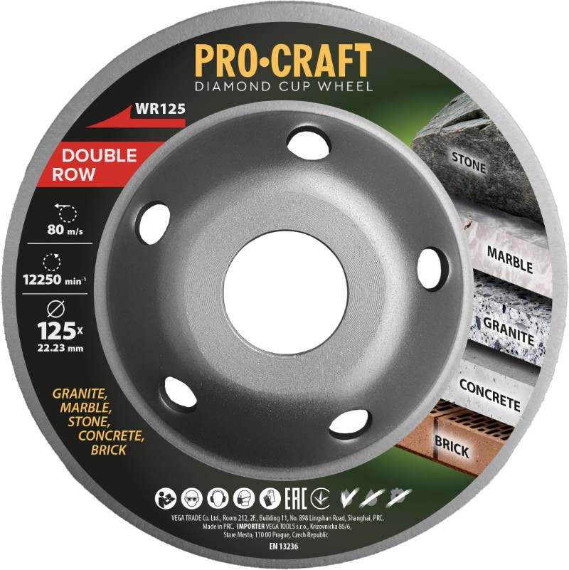Kotouč brusný diamantový 125mm PROCRAFT WR125 Double Row