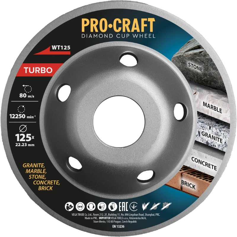 Kotouč brusný diamantový 125mm PROCRAFT WT125 Turbo