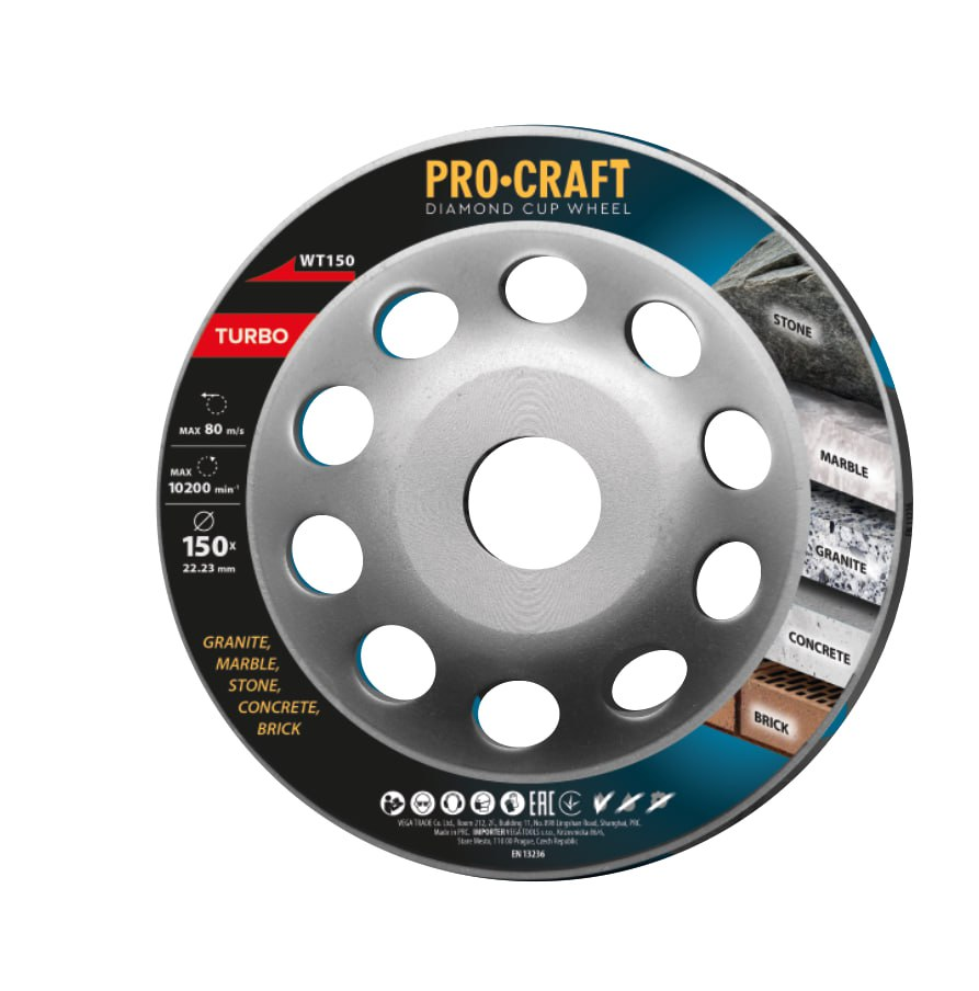 Kotouč brusný diamantový 150mm PROCRAFT WT150 Turbo