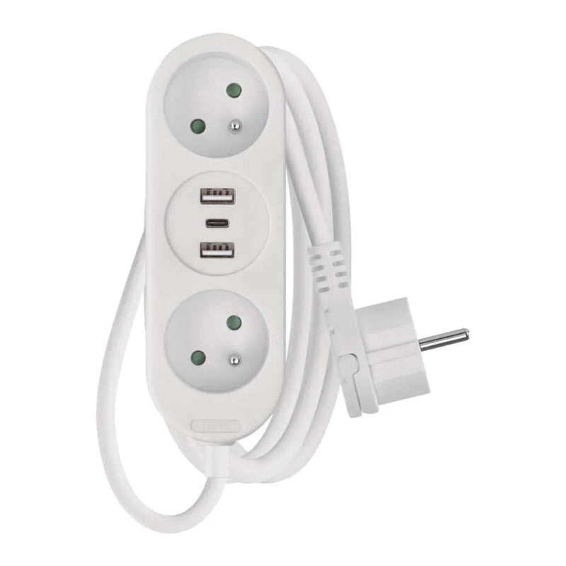 Prodlužovací přívod 2 zásuvky 1,4m EMOS P0211E USB