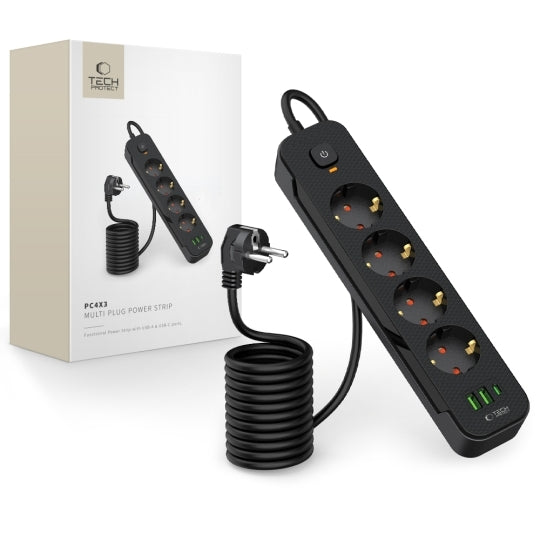 Prodlužovací kabel 4 zásuvky 2m TECHPROTEC PCL4X3