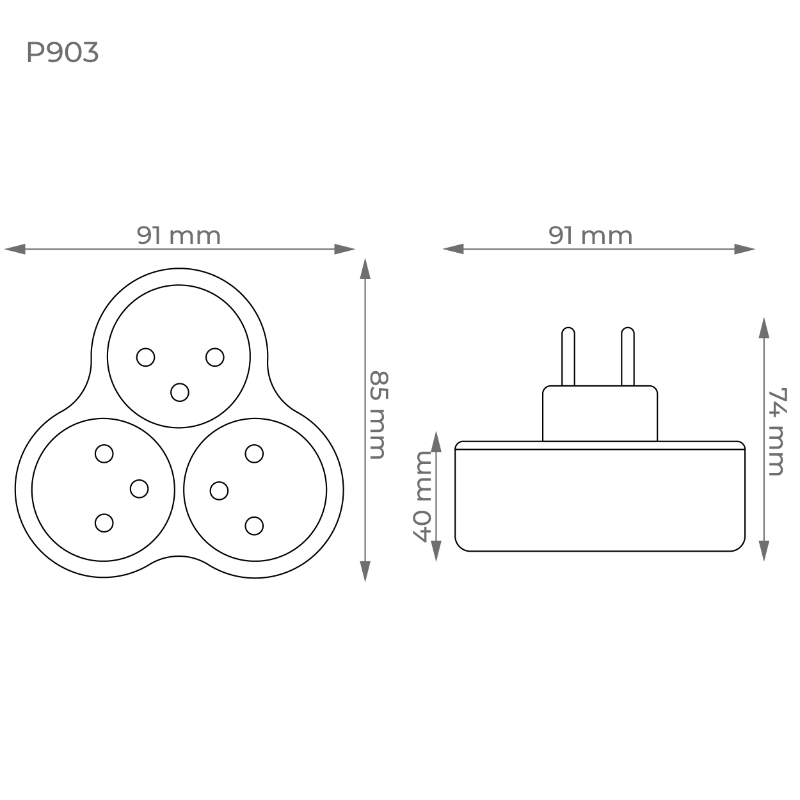 Zásuvka rozbočovací DPM P903W