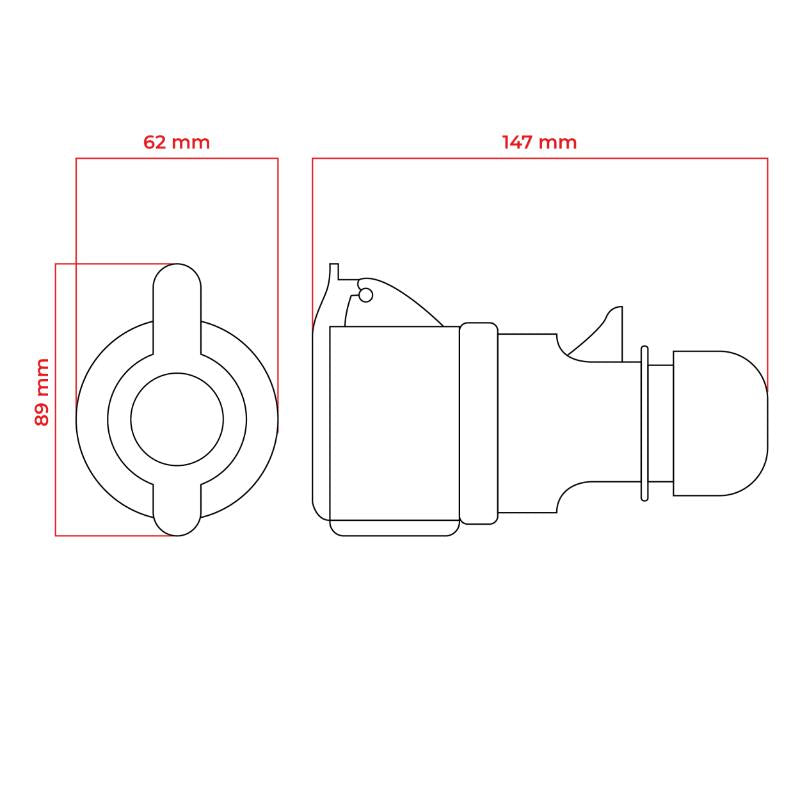 Zásuvka DPM 5p 16A 400V IP44 WS-GP-5-16A