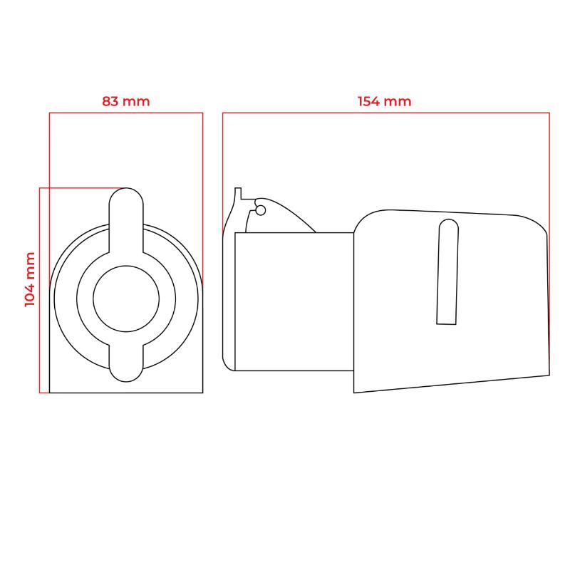 Zásuvka DPM 5p 16A 400V IP44 WS-GS-5-16A