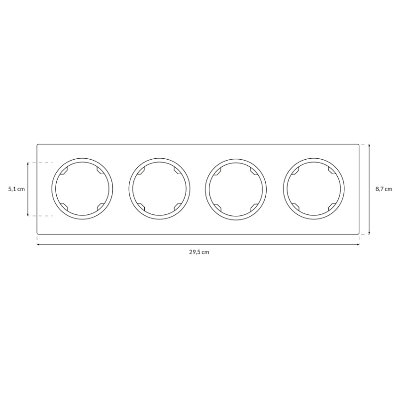 Rámeček čtyřnásobný ELECTROMALT OVAL OVA1004B černý