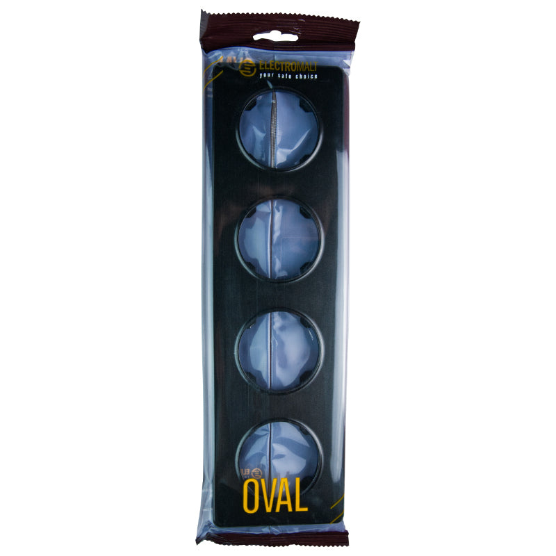 Rámeček čtyřnásobný ELECTROMALT OVAL OVA1004B černý