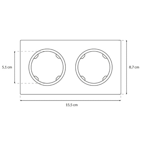 Rámeček dvojnásobný ELECTROMALT OVAL OVA1002B černý