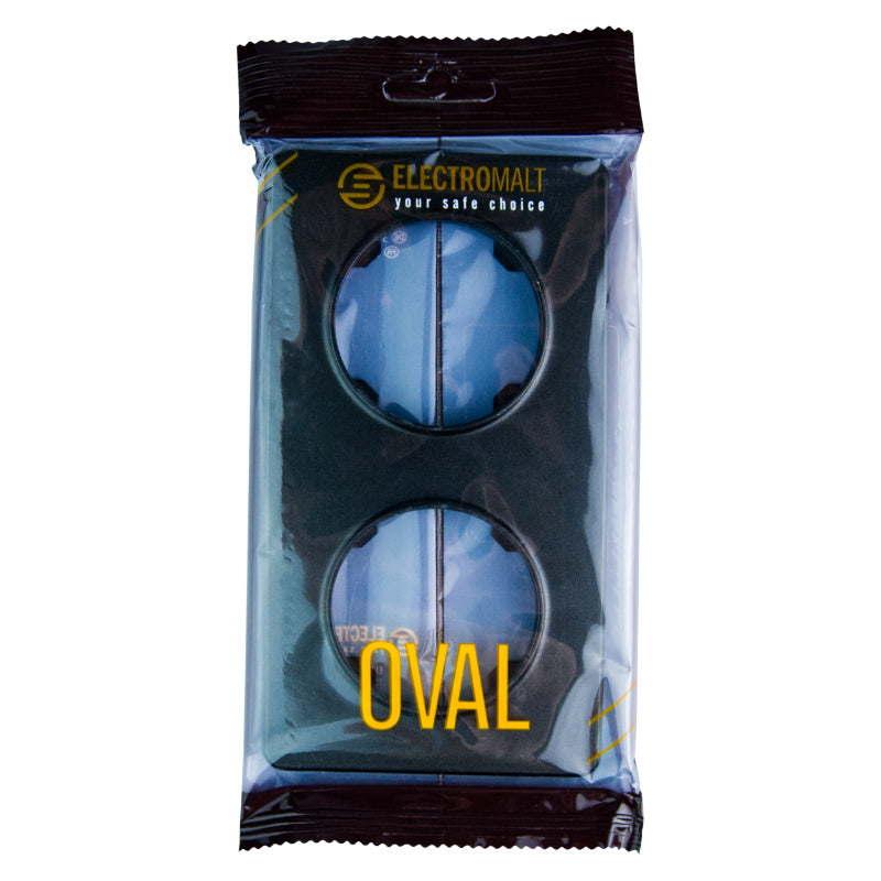 Rámeček dvojnásobný ELECTROMALT OVAL OVA1002B černý