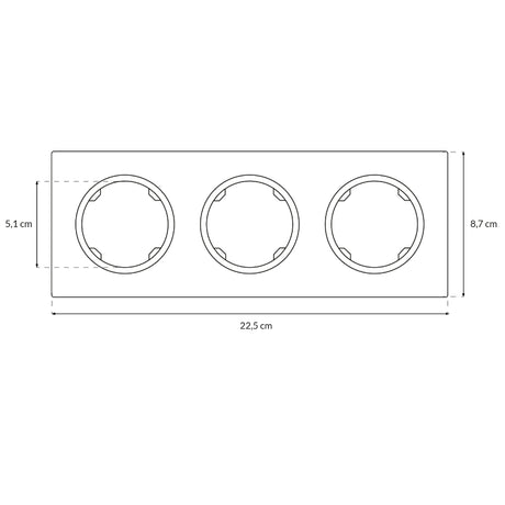 Rámeček trojnásobný ELECTROMALT OVAL OVA1003B černý