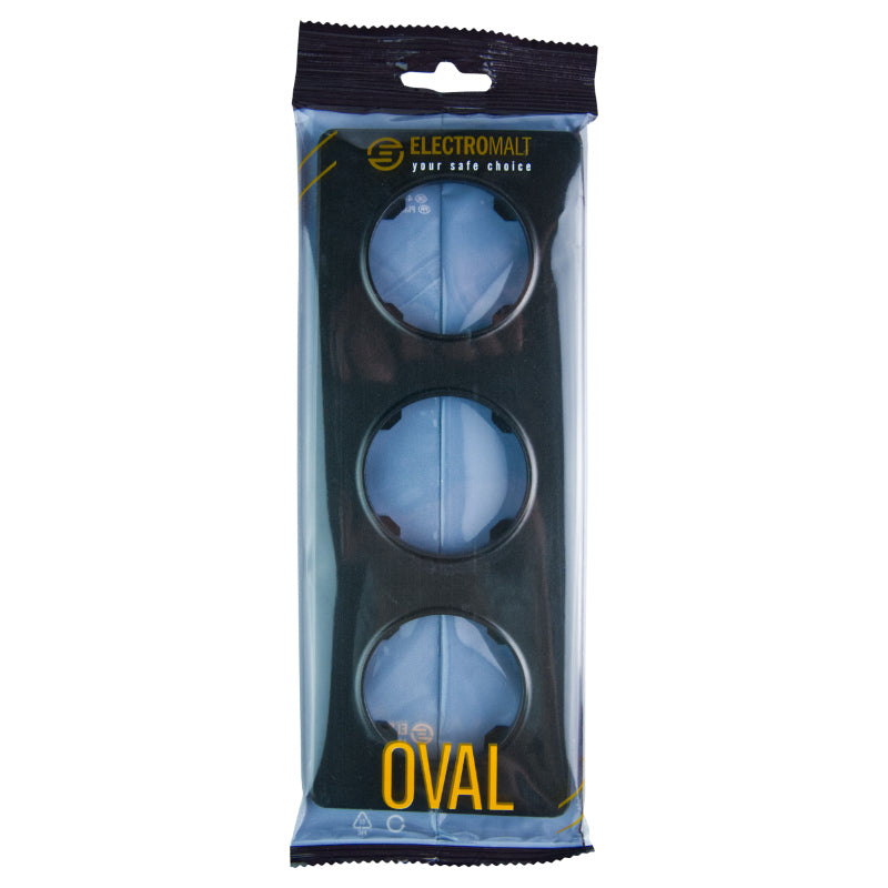 Rámeček trojnásobný ELECTROMALT OVAL OVA1003B černý