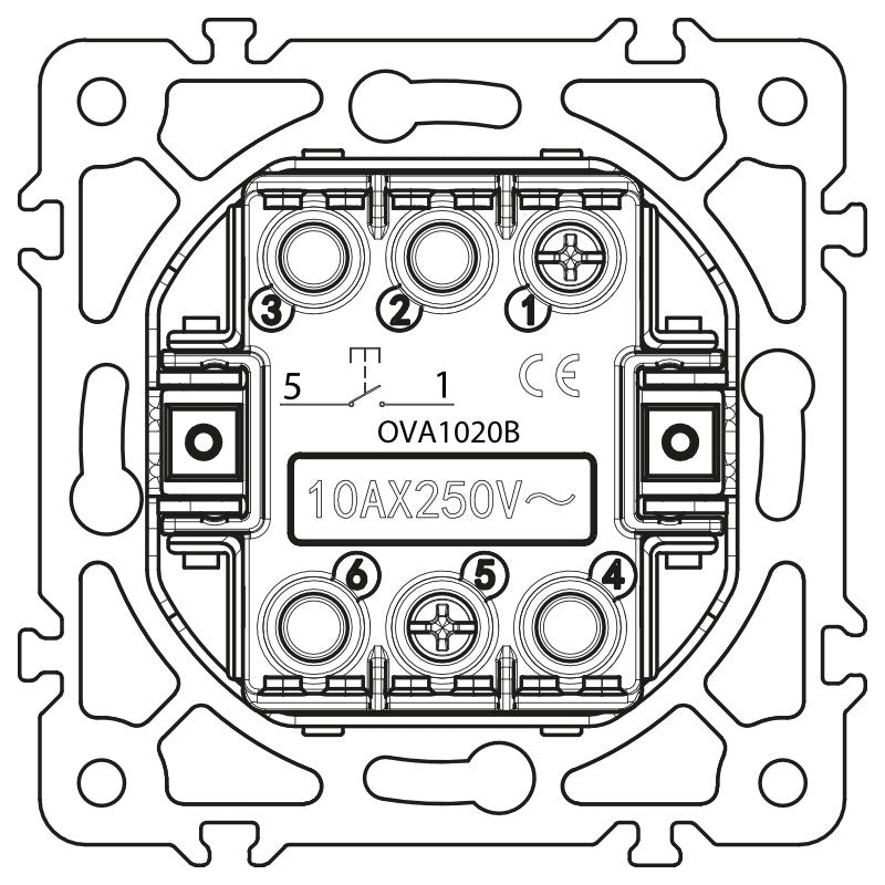 Spínač zvonkový ELECTROMALT OVAL OVA1020B černý