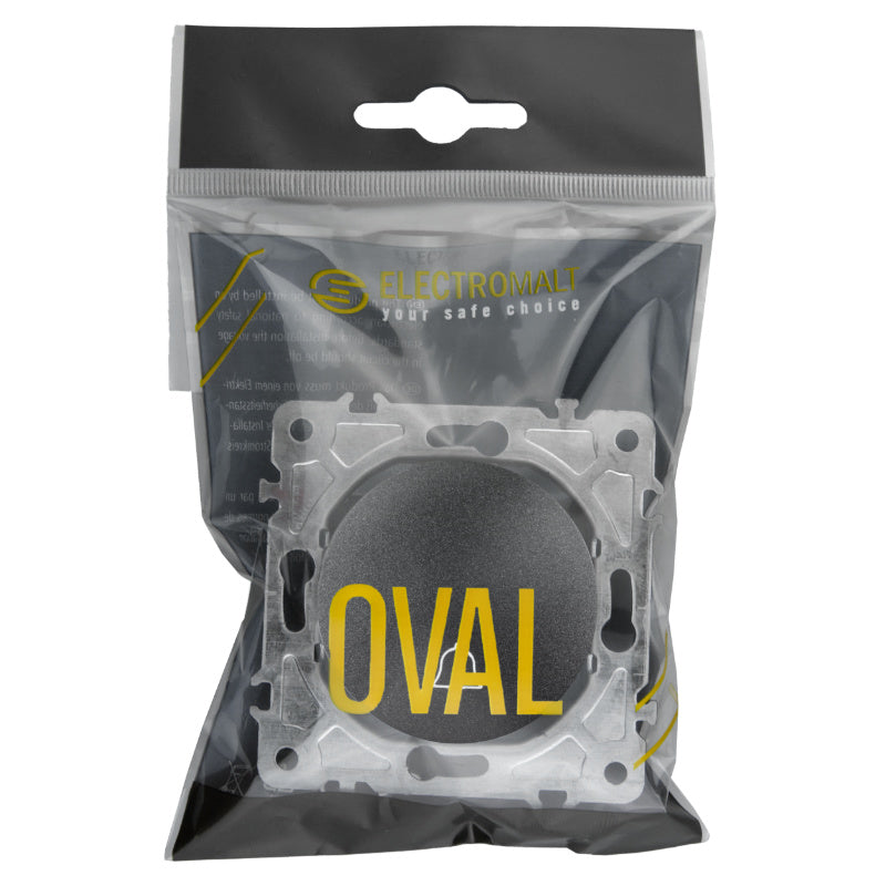 Spínač zvonkový ELECTROMALT OVAL OVA1020B černý