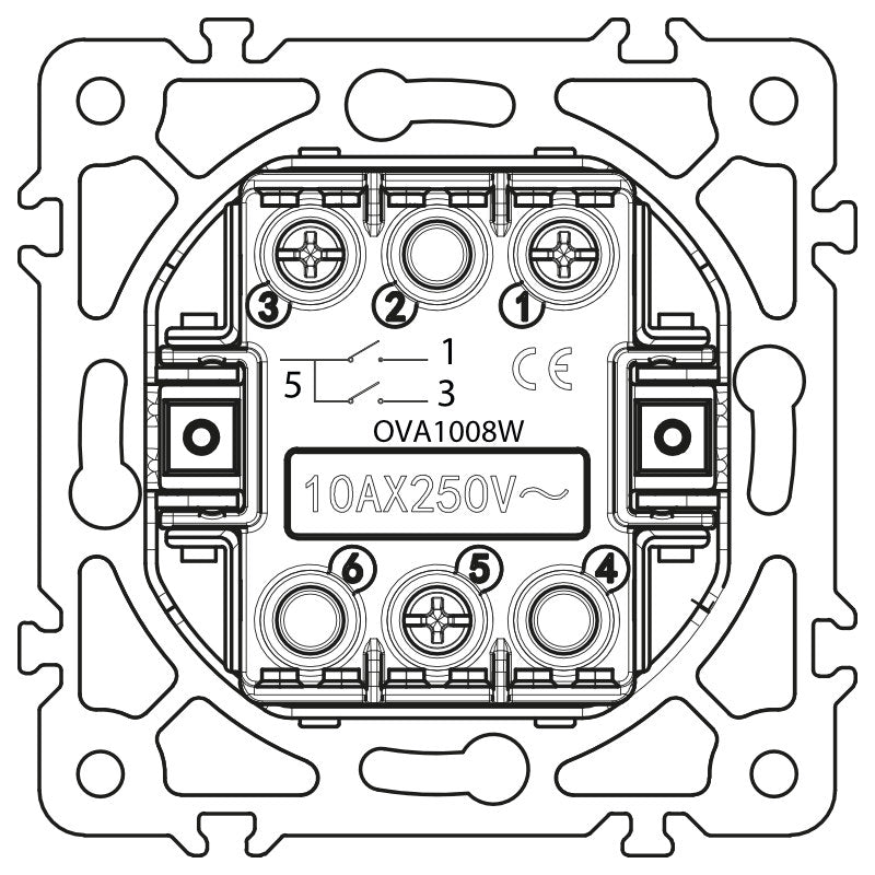 Vypínač ELECTROMALT OVAL OVA1008W bílý