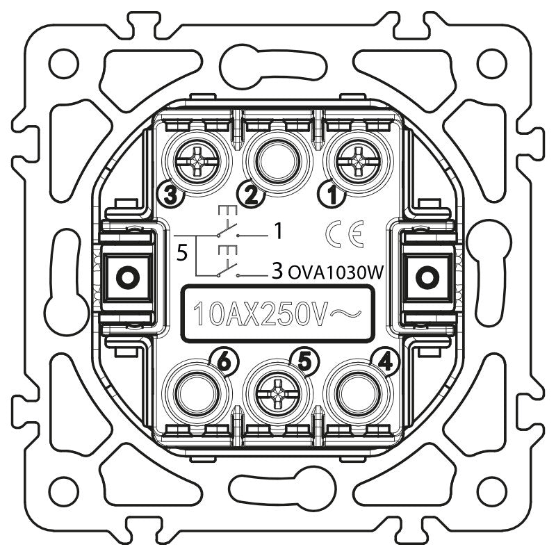 Spínač na rolety ELECTROMALT OVAL OVA1030W bílý