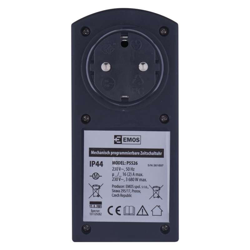 Spínací zásuvka EMOS P5508 mechanická denní
