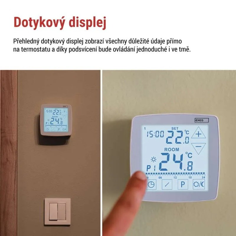 Termostat EMOS P56A02 programovatelný drátový OpenTherm
