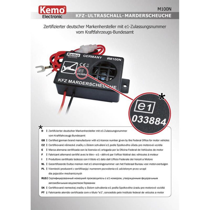 Odpuzovač kun KEMO M100N do auta