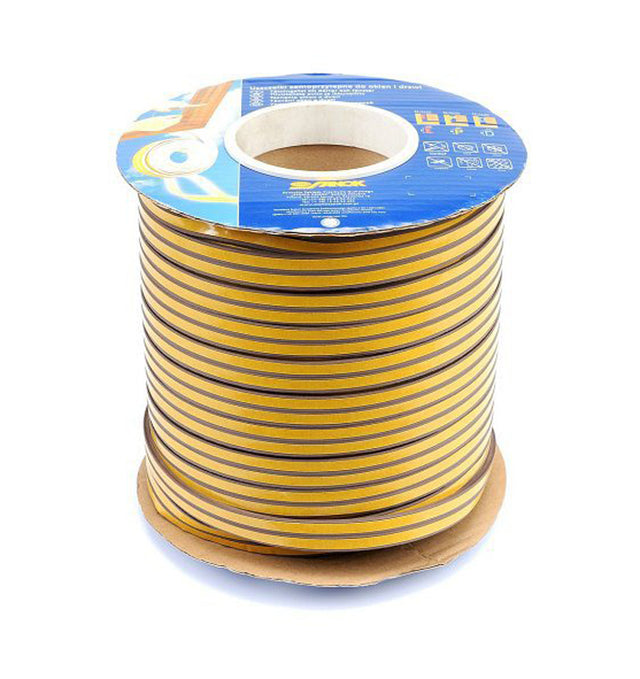 Těsnění do oken a dveří samolepící 9x4mm TYP E hnědé 150m