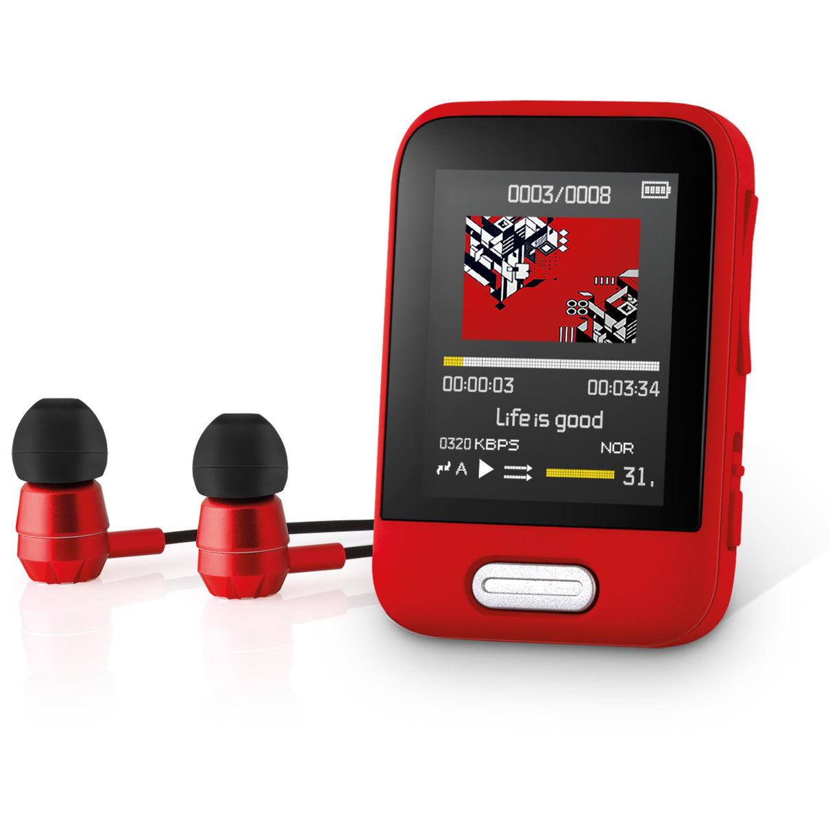 Přehrávač MP3/MP4 SENCOR SFP 7716 Red 16GB
