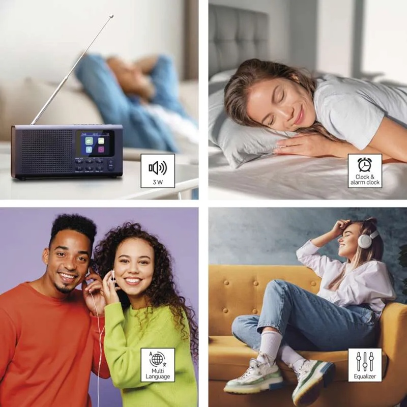 Přenosné rádio EMOS E0090 s Bluetooth, DAB/ DAB+/ FM, černé