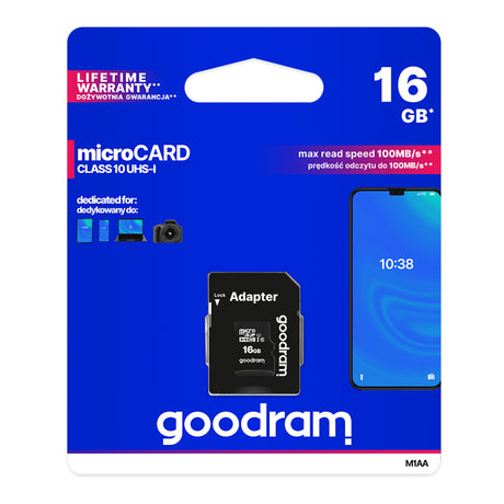 Karta paměťová GOODRAM microSD 16GB s adaptérem