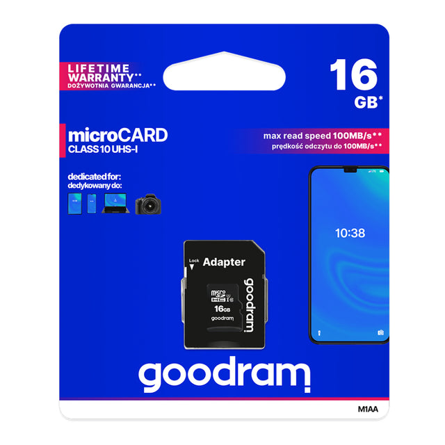Karta paměťová GOODRAM microSD 16GB s adaptérem