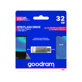 Flash disk GOODRAM USB + USB C 32GB stříbrný