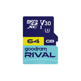 Paměťová karta GOODRAM Rival microSD 64GB V30 UHS-III s adaptérem