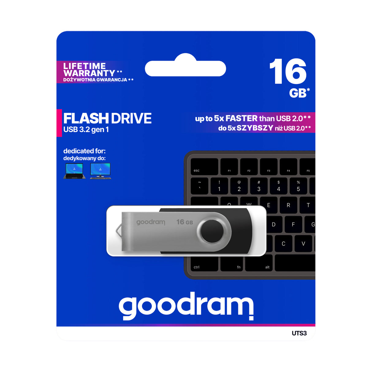 Flash disk GOODRAM USB 3.2 16 GB černý