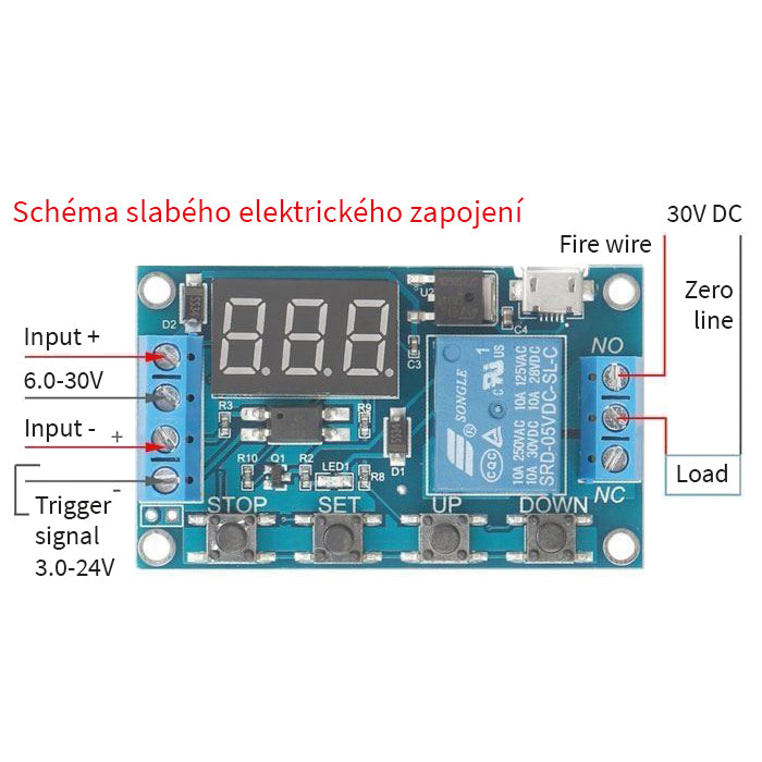 Časovač spínač programovatelný s relé