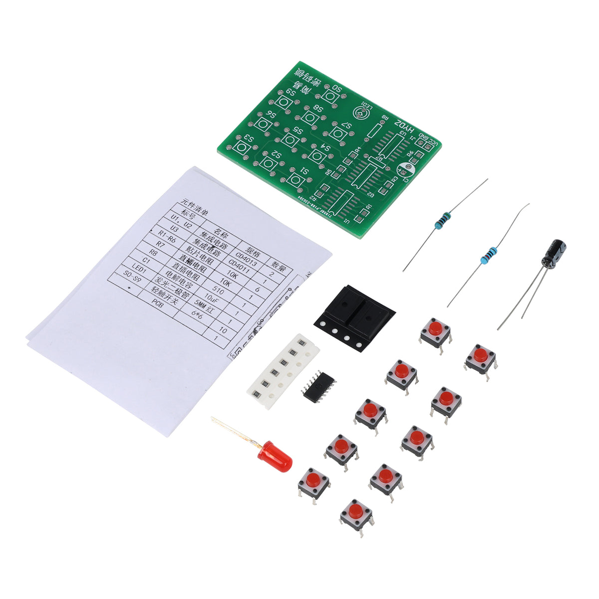 Stavebnice multifunkční kódový zámek s obvody CD4011 a CD4013